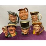Collection of Royal Doulton character jugs - 'The Collector' D6796, 'Robin Hood' 6527, 'Sam