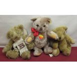 Steiff Brummbar blonde mohair growling teddy bear, with jointed limbs and head, H30cm, Burberry