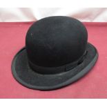 Early C20th bowler hat, size 6 1/2