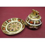 Royal Crown Derby Imari pattern 1128 small pin dish together with a Royal Crown Derby Imari table