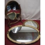 Two wall mirrors and an Edwardian dressing table mirror