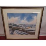 Richard H. Pearson (British, C20th); ?Snow at Gunnerside?, watercolour, 25cm x 30.5cm