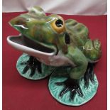 Portuguese Majolica Bordallo Pinheiro style model figure of a frog, H19cm