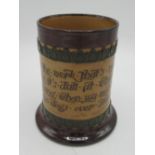 Royal Doulton stoneware tankard scripted to body with 'Do the work that's nearest . . . .' motto,