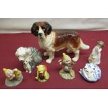Royal Doulton Old English sheepdog with pup, H12cm, Royal Doulton Winnie The Pooh collection -