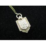 Yellow metal bright cut locket on 9ct yellow gold figaro chain with spring ring clasp, marked 9c,
