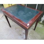 Edwardian mahogany occasional table with leather top, H78cm, W92cm, D61cm