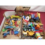Collection of play worn die cast vehicles together with a boxed Superkings Fire Tender and a