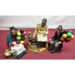 Royal Doulton figures 'Lunchtime' HN2485, 'the Old Balloon Seller' HN1315 and 'the Balloon Man'