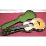 WITHDRAWN - Mid C20th A.de Vekey & Son, Bournemouth style 3 ukulele, cased,