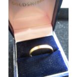 Hallmarked 18ct yellow gold wedding band with inscription "My Love Always", B.Bros, London, 750,