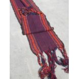 Long multicoloured wool tent wrap with fringe L1560cm W57cm