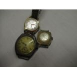 1930's Crusader hand wound wristwatch, silver tonneau case, with snap on Dennison back no. 11152,