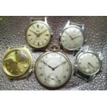 Avia retailed by Dyson & Sons, Leeds wristwatch, Smith's 5 jewel wristwatch, Grosvenor keyless