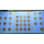 Four folders of GB pennies and half pennies collections, inc. 1902 to 1929, 1930 to 1966 (missing