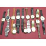 Irno 1950's chrome plated wristwatch on leather bund military style strap and a collection of hand