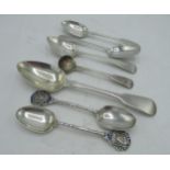Pair of Geo.V hallmarked Sterling silver teaspoons by J A Restall & Co, Birmingham, 1930 and 1931,