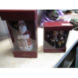 Villeroy & Boch Father Christmas tea light burner and two children ice skating model, both boxed