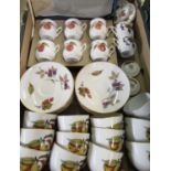 Royal Worcester Evesham oven to tableware - Set of twelve tea cups and saucers, boxed set of six