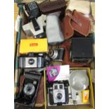 Nineteen Brownie Twin 20 camera, complete with original box, flash gun and instructions, Rex folding