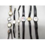 Sekonda ladies 17 jewel hand wound wristwatch, other ladies wristwatches including Zeon, Timex,