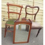Victorian mahogany balloon back dining chair with drop in seat on molded supports, a late