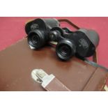 DDR Carl Zeiss Jena Dekarem 10x50 post war binoculars SN 3957152 in tan leather case