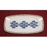 Retro Norwegian Figgjo Flint Turi Design Clupea pattern serving plate, W50cm