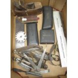 Cased Moore & Wight Ltd, Sheffield, micrometre no. 965, cased set of drawing instruments,