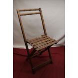 Early C20th childs folding chair and a clothes rack (2)