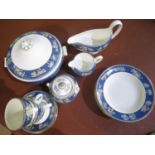 Wedgwood Blue Siam Dinner & Tea service for eight, incl. tureen, dinner plates, side plates, serving