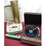 Gerard Wyndsor portable record player, Elizabethan LZ 29 reel to reel tape recorder, embossed