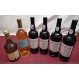 Collection of port and wine to include Arbois Vi Jaune A & M Tissot (14.5%, 62cl), Cypres de Climens