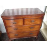 Geo. III style mahogany chest of two long and two short graduated drawers on shaped bracket feet