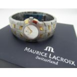 Ladies Maurice Lacroix, Switzerland, Intuition quartz wrist watch, stainless steel and rose gold