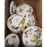 Royal Worcester Evesham oven to tableware - Large soup tureen H19cm, three casseroles D21cm, large