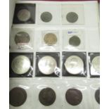 Folder of mainly UK bronze and copper coinage QV to ERII penny, half penny, some George III penny,