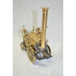 Completed Master kits gold plated Stephenson's rocket model, another amateur brass rocket model,