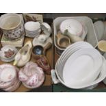 Collection of Continental porcelain and other ceramics incl. two Portuguese jardinière, tiles, tea