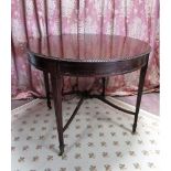 Chippendale Revival mahogany centre table, circular top with gadrooned edge, on square tapered