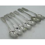 Set of four hallmarked Sterling silver teaspoons by Chawner & Co (George William Adams), London,