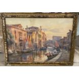 E. Boni (Italian, 1844-1867); Venice Canal, watercolour, signed, 19cm x 27.5cm