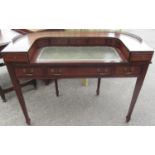 Georgian style mahogany Carlton House type desk, brass galleried back and inset tooled writing