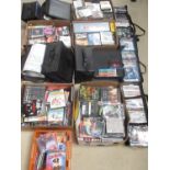 Large collection of DVDS and CDs, some in large black CD folders(8 boxes)