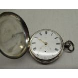 Geo. IV silver Hunter cased verge pocket watch, white enamel dial numbered 12077, by Jas. (James)