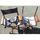 Pair of director style folding garden chairs (AF) (2)
