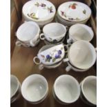 Royal Worcester Evesham oven to tableware - Set of ten soup cups and saucers, twelve plates D16.
