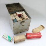 Vintage WW2 era first aid kit box with original contents
