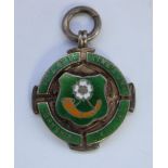 WW1 period 11th Battalion Kings Own Yorkshire Light Infantry silver and enamel fob medallion by