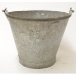 Unpainted British Rail steel bucket, BR stamped to side